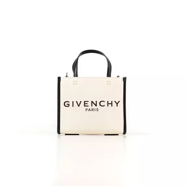 Tas GIVENCHY 4G PATTERN BLACK SIDE IVORY TOTE BAG WITH LONG STRAP SMALL 100% ORIGINAL