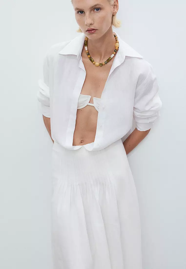 Ramie Pleated Skirt