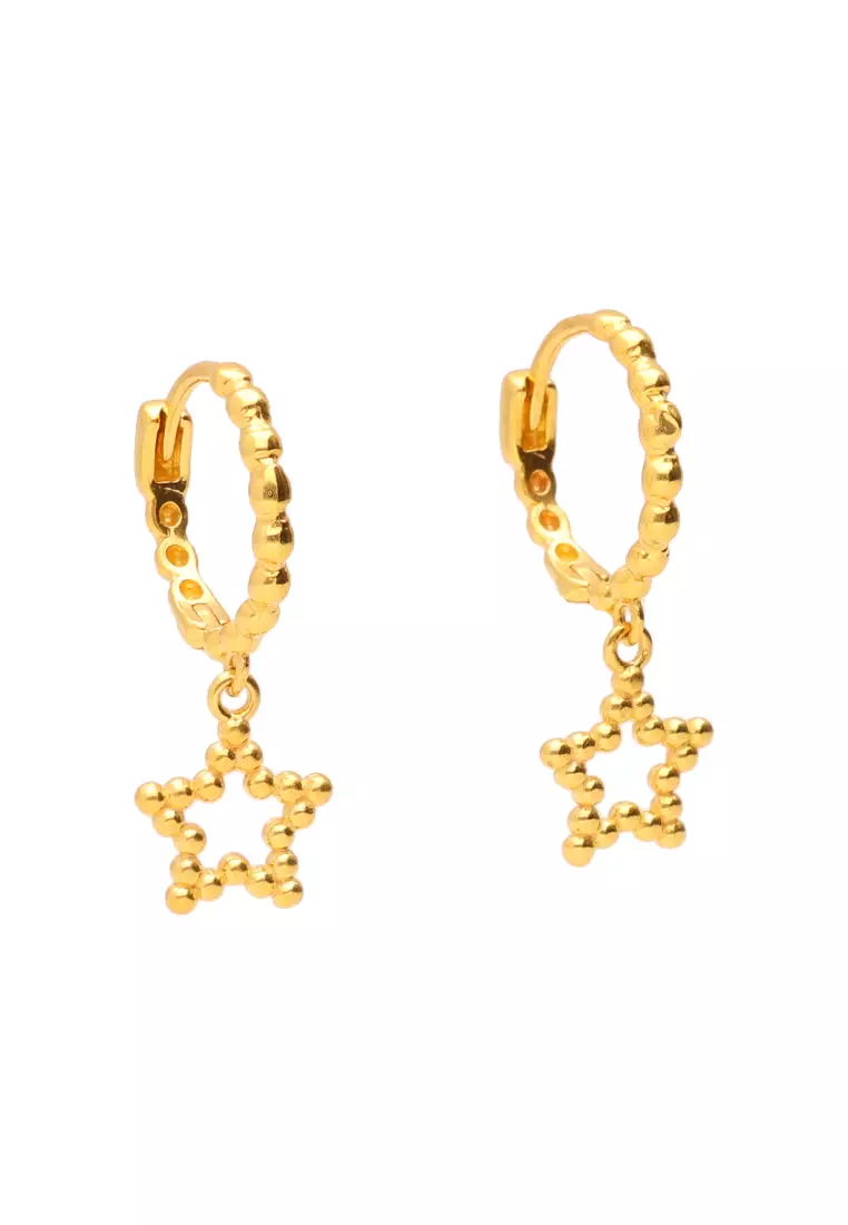 Gold hoop star earrings top