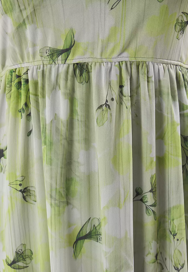 Plus Size Puff Sleeves Dress