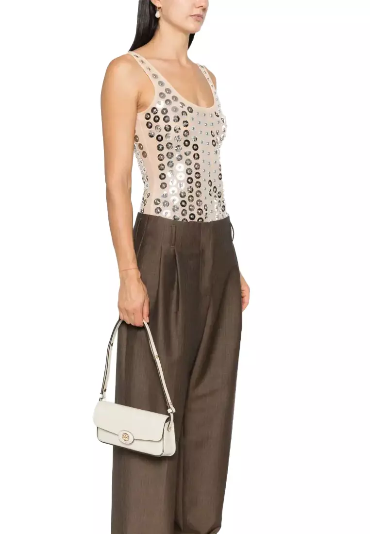 Robinson Spazzolato Rectangle Shoulder Bag in White 161831