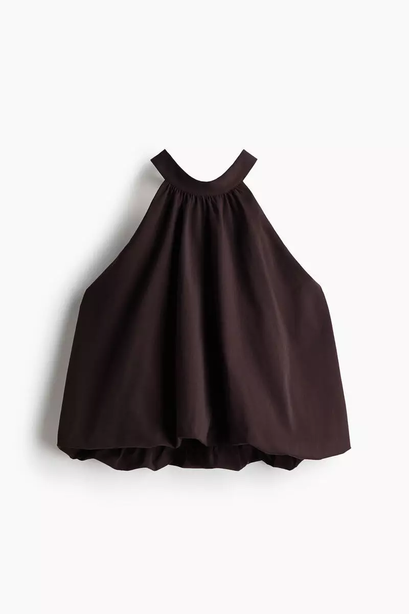 Bubble-hem halterneck top
