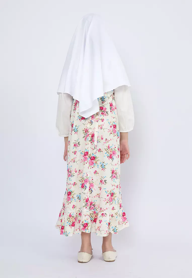 Baju Gamis Anak Perempuan Bunga Pita Krem - BLESS