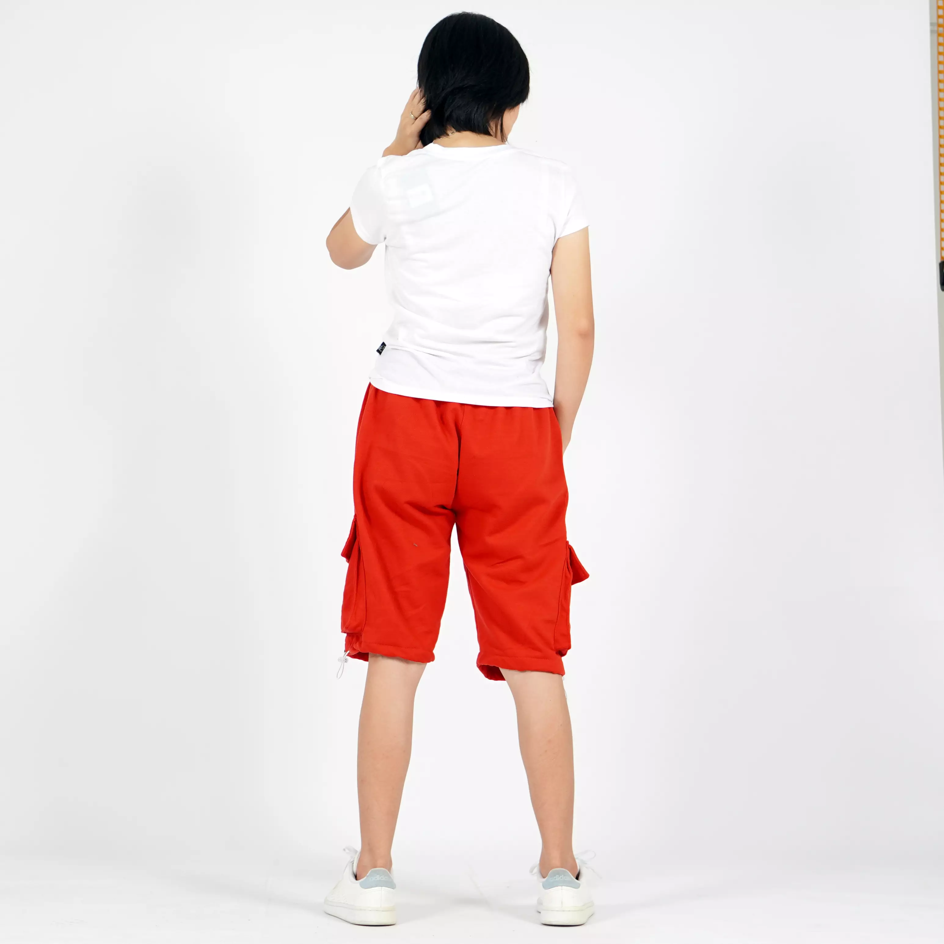 JUANITA Cargo Pants Wanita Celana Pendek Wanita Cargo Celana Kargo Pendek - MERAH