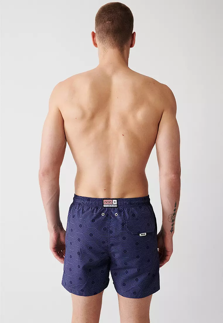 Quick Drying Geometric Printed Swim Shorts