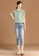 A-IN GIRLS green Simple Solid Color Blouse 2FB48AA774FDF2GS_5