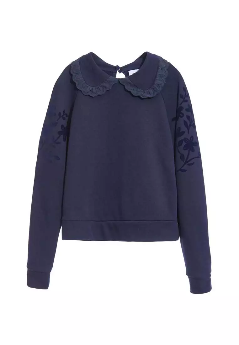 Navy Peter Pan Collar Top