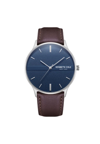 Kenneth Cole New York brown Kenneth Cole New York Blue Dial With Brown Leather Unisex Watch KCWGA2234302 97098ACBAC3E95GS_1