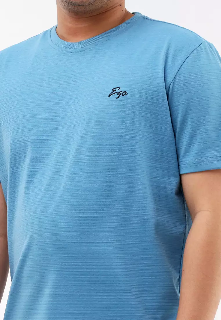 Round Neck Streaky Short Sleeves