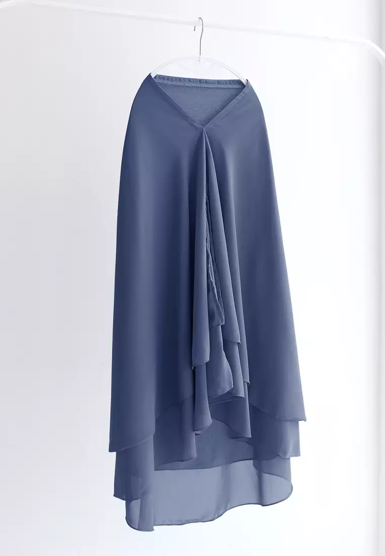 Anya Instan | Hijab Instan Resleting | Bergo Khimar Kerudung 2 Layer  - Navy