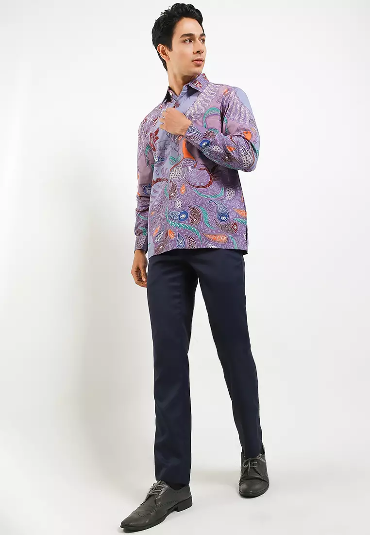 Numatya Kemeja Batik Tulis Premium Pria Casual Modern Lengan Panjang