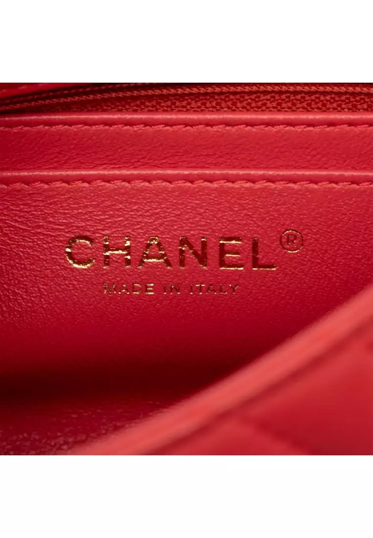 Pre-Loved Chanel Mini Cc Chevron Lambskin Reversed Round Flap