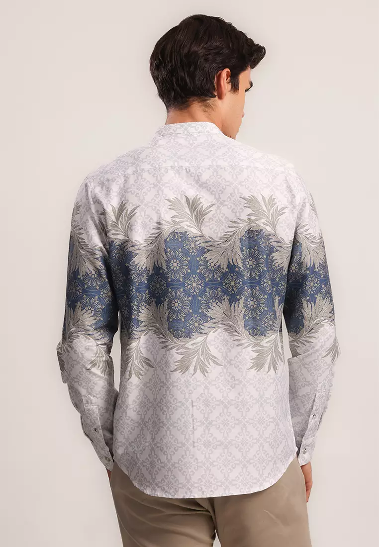 MOC x Habib Jafar Kemeja Shanghai Lengan Panjang Pria Khalif - White