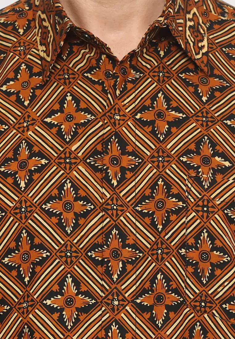 Hadinata Batik Pria Kemeja Panjang Cap Semi Tulis Garjita