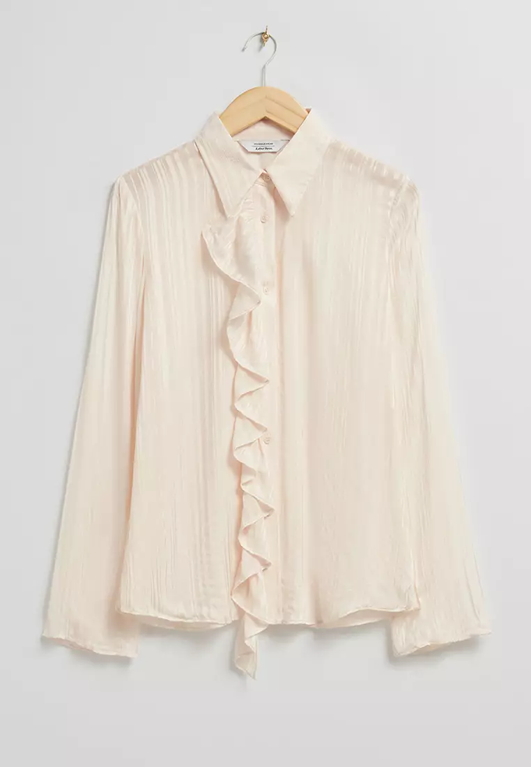 Knuth Marf 4way sheer frills blouse Jual Marks & Spencer Pure 