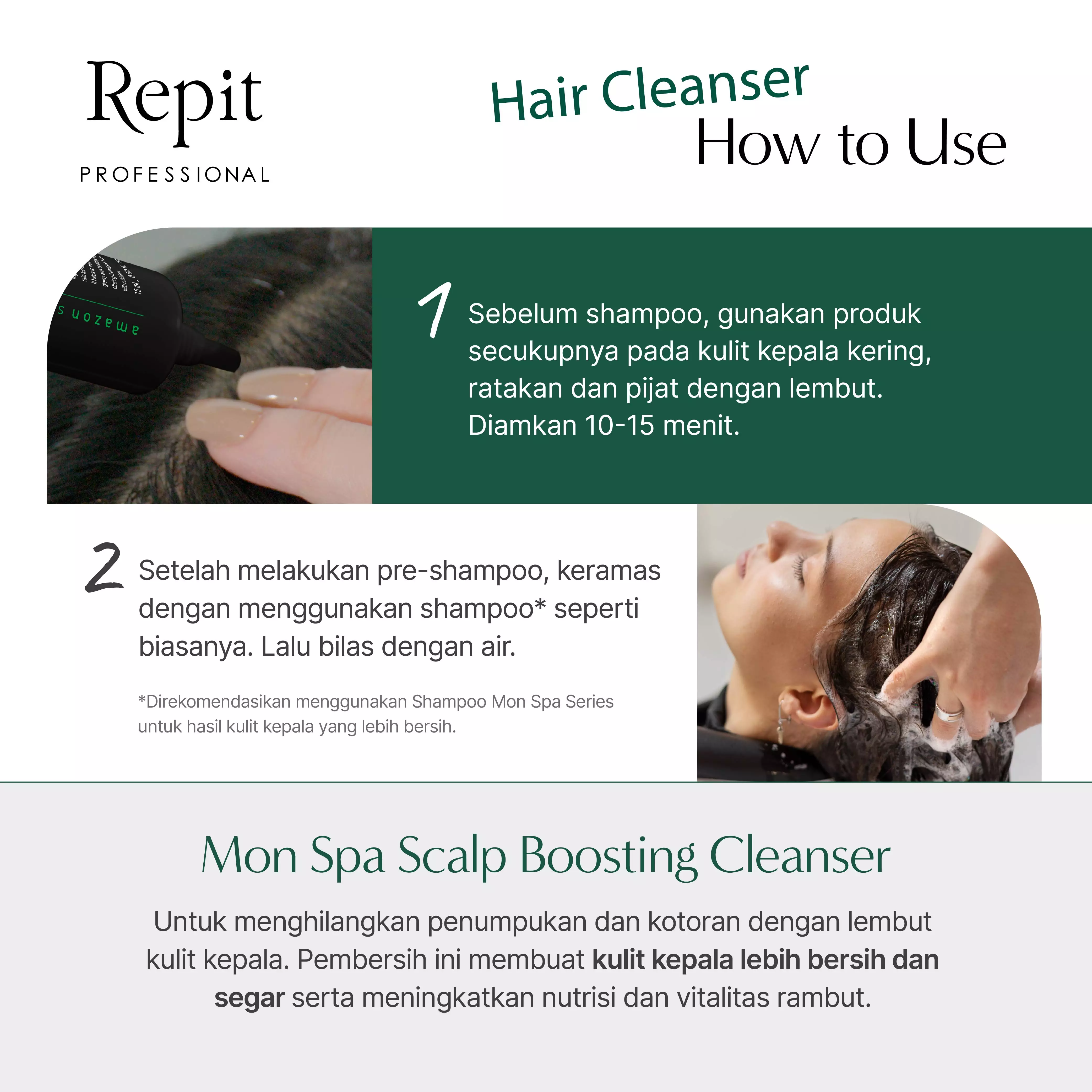 Repit Amazon Story Monspa Scalp Boosting Cleanser - Pembersih Kulit Kepala untuk Memperlancar Pertumbuhan Rambut