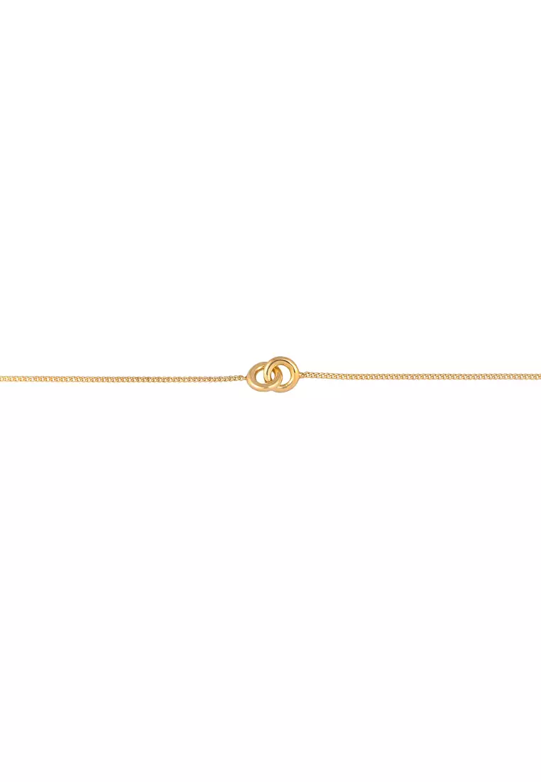 Kalung Perhiasan Perak 925 Wanita Choker Circle Symbol Gold Plated
