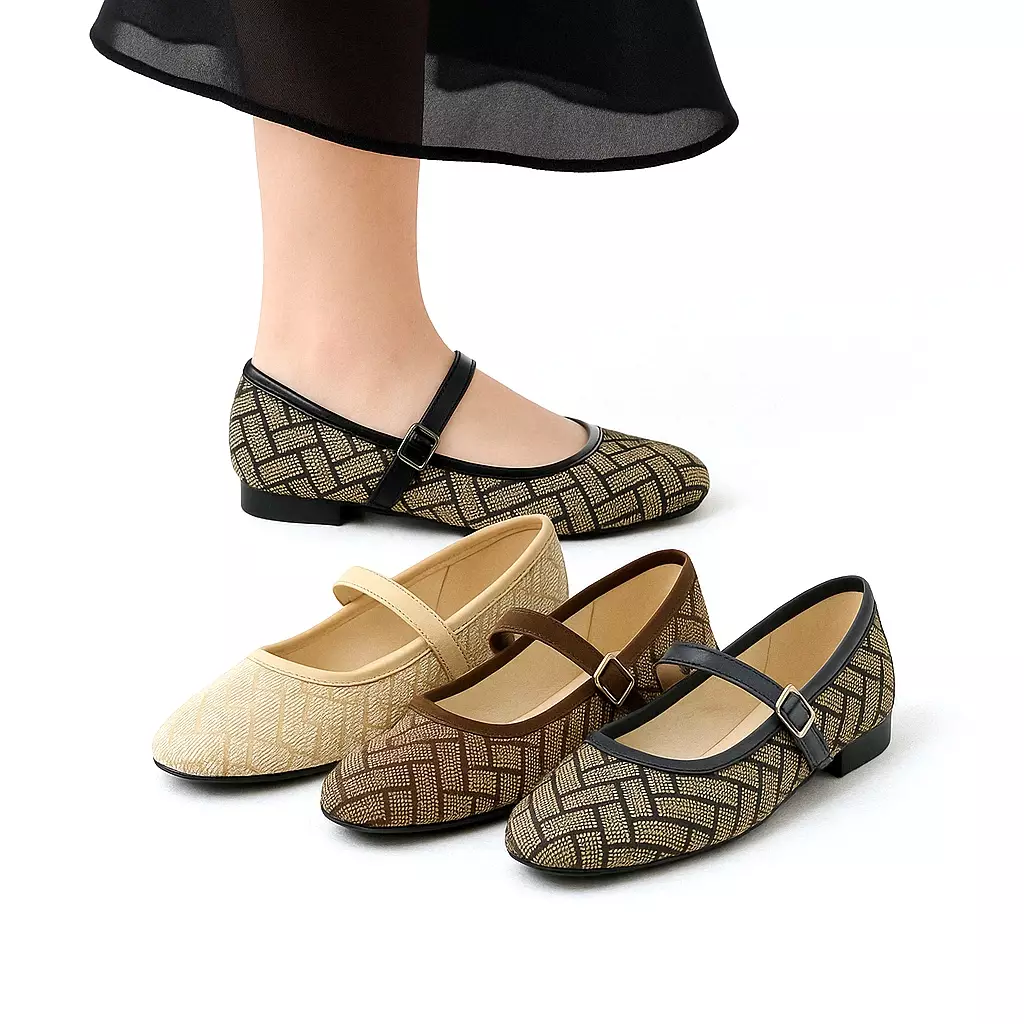 Chrissan Sepatu sandal wanita Wanita Flat Mary jane - Cream