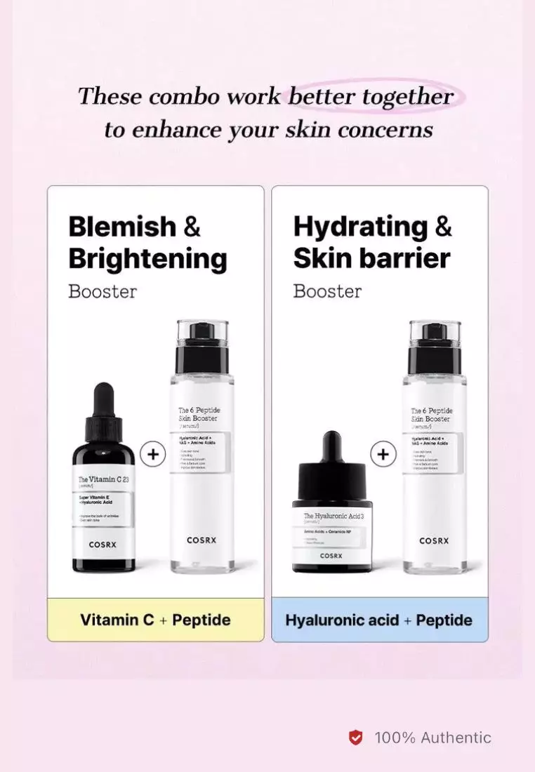 Cosrx Advanced RX-Hydrating(Vitamin C 23% Serum + Hyaluronic Acid 3 Serum 20ml +6 Peptide Serum 150ml)