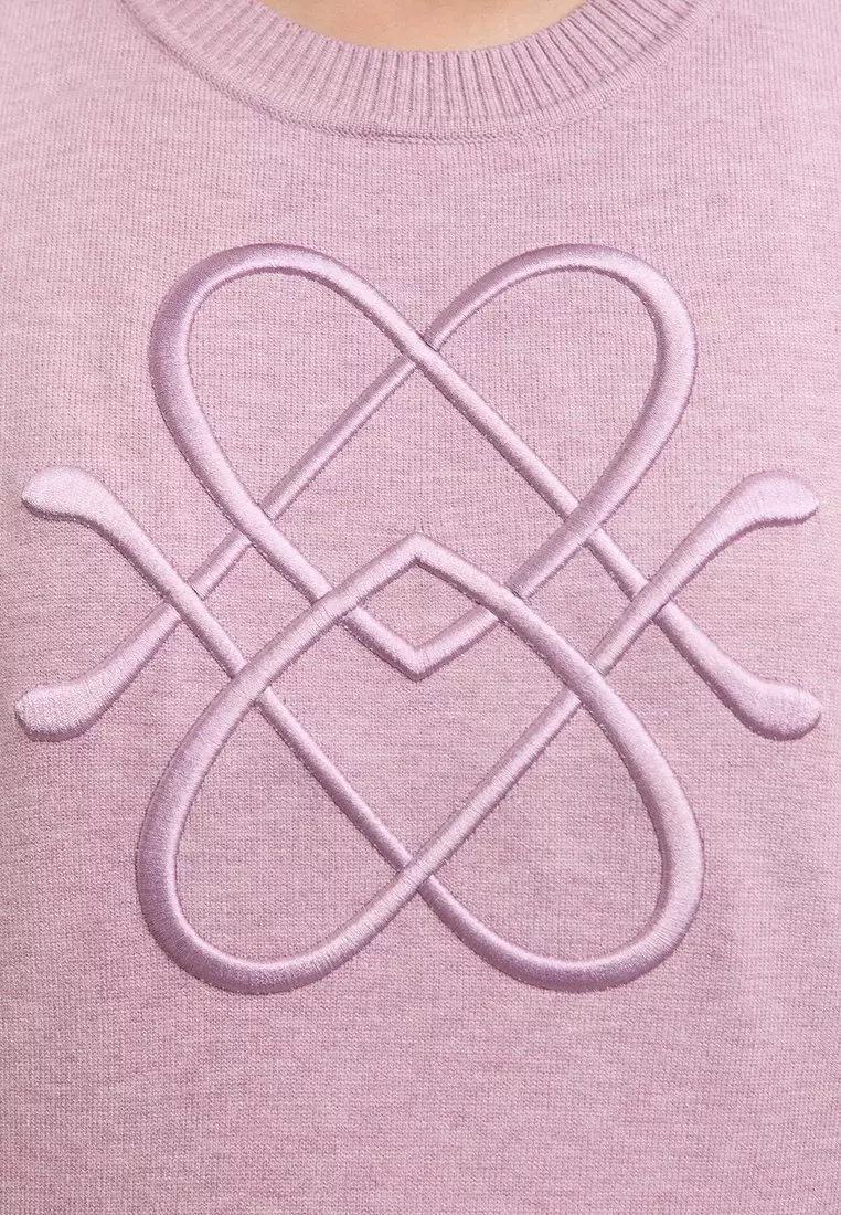 Embroidered Knit Top - Pink