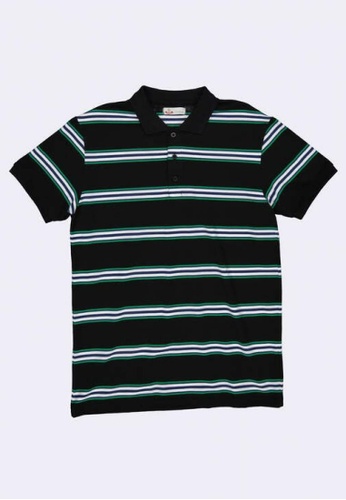 BENCH black Striped Polo Shirt B2952AAB5E892FGS_1