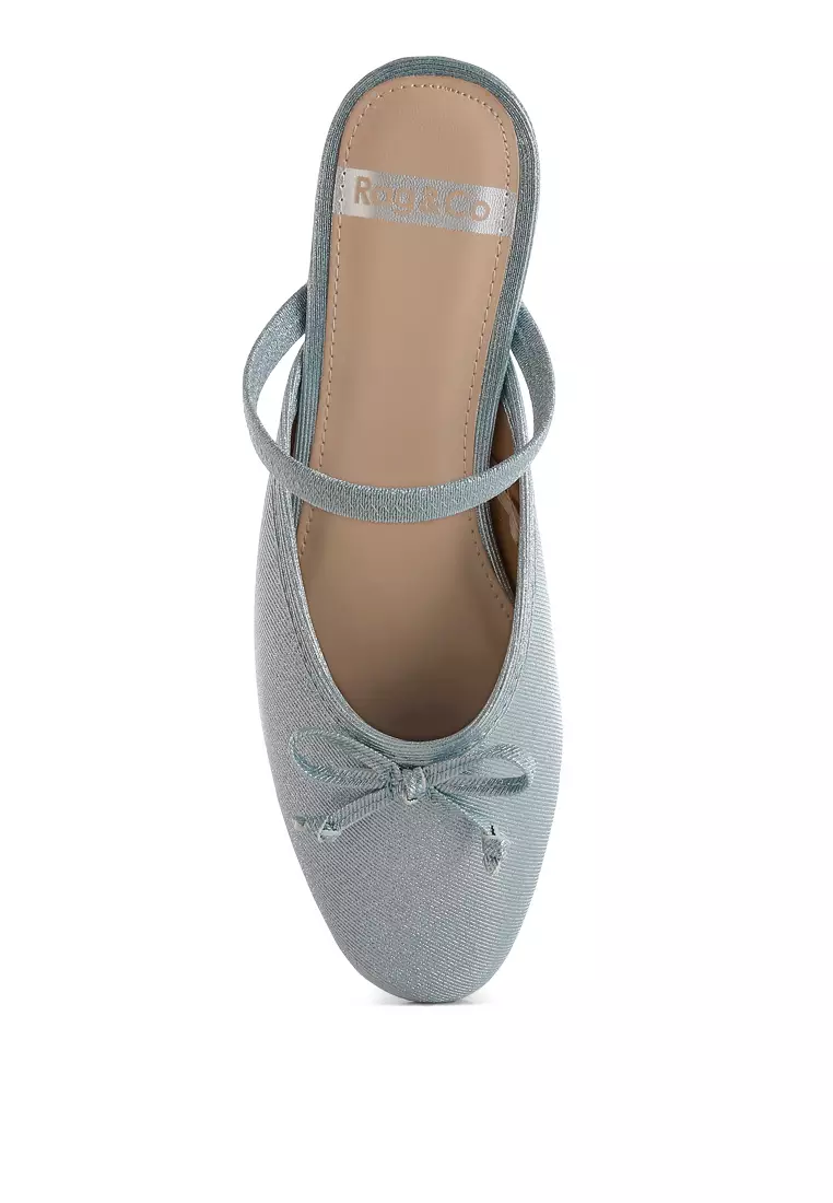 Glitter Ballet Mules in Baby Blue