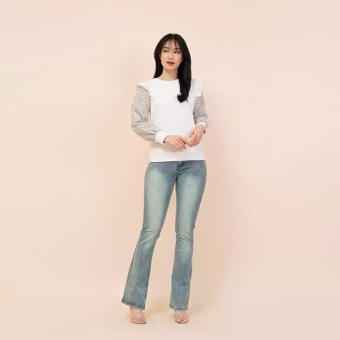 Muffy Blouse Ruffle in Brown