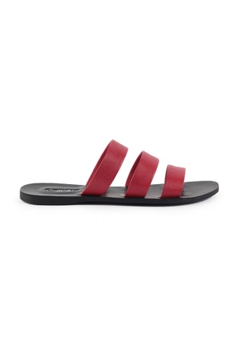 Raindoz Women Sandals Triple Strap Red - Merah