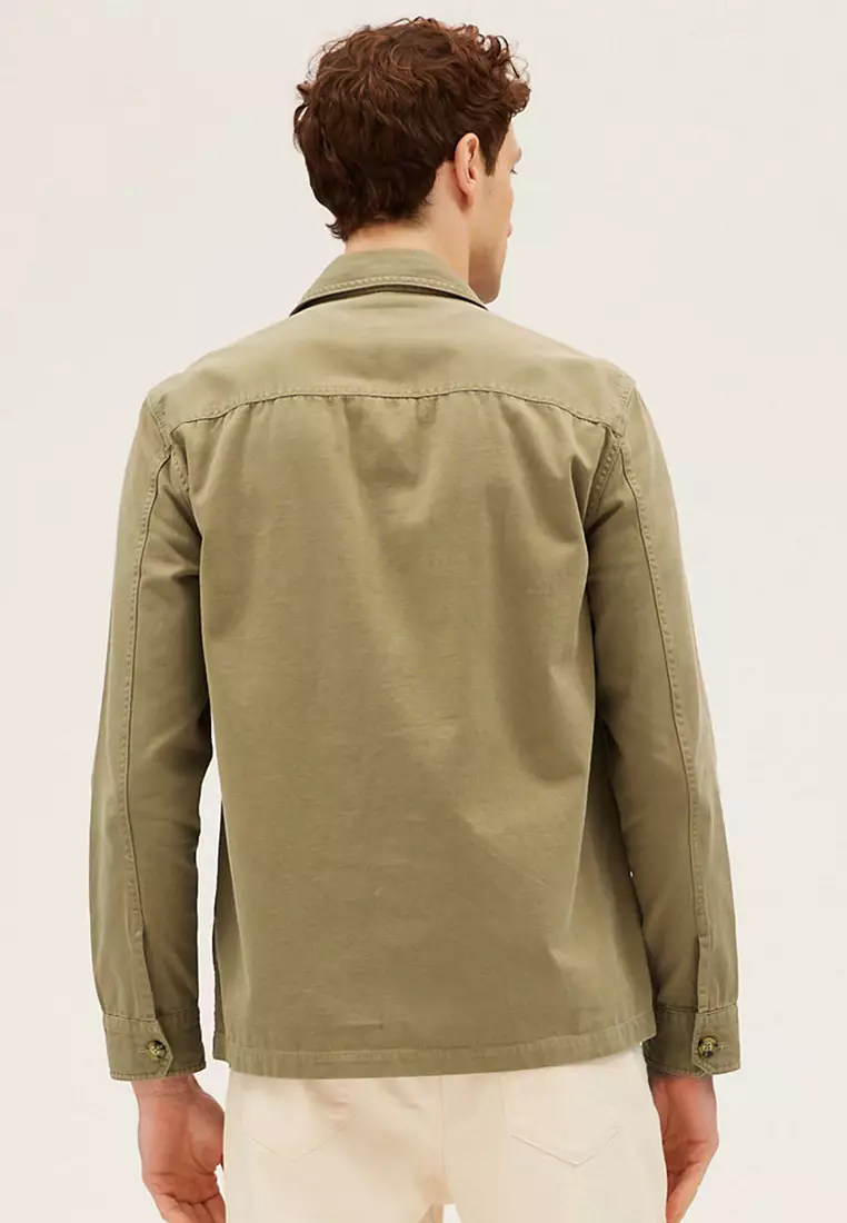 Pure Cotton Garment Dyed Overshirt