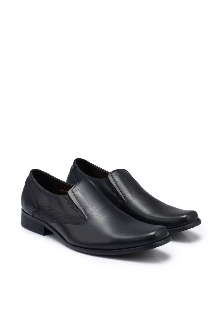 Mens grey leather on sale slip on shoes