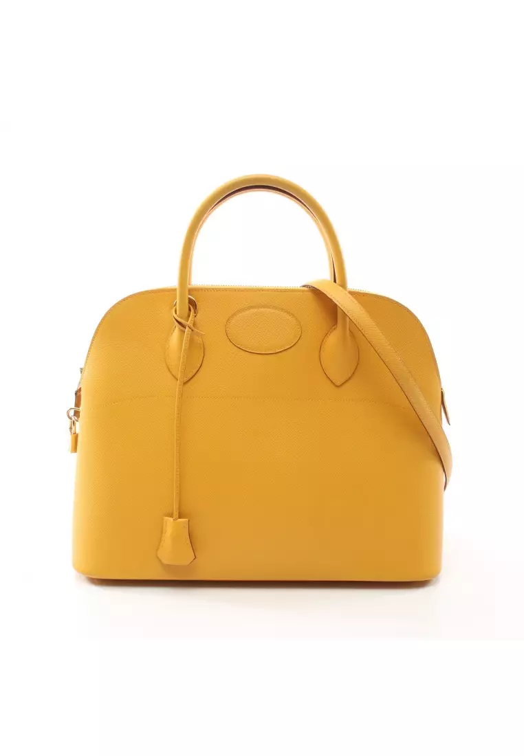 HERMES Kelly Strap Epsom Courchevel Jaune Yellow Bolide Gold