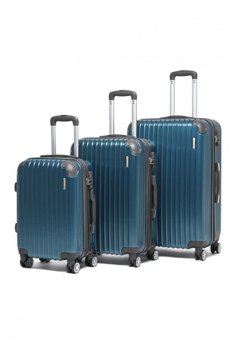 Buy British Knight Luggage Bhs918zte Blue 3-Piece (Set) Small.Medium ...