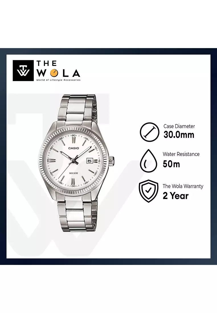 Women Analog Watch LTP-1302D-7A1V Silver Stainless Steel Strap