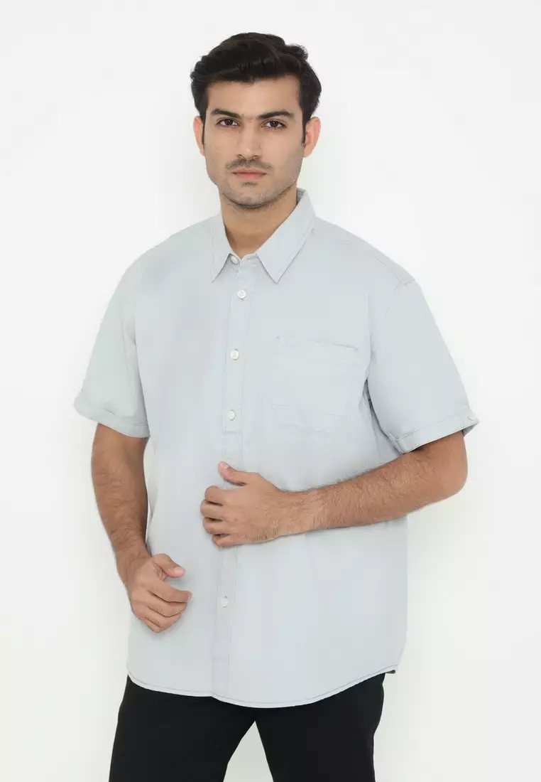 POLICE Kemeja Polos Cotton Regular Fit Pria