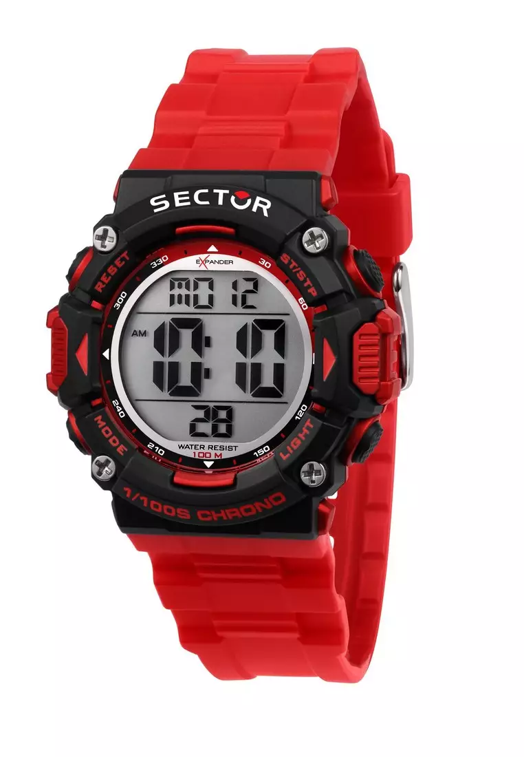 Red and deals black digital watch