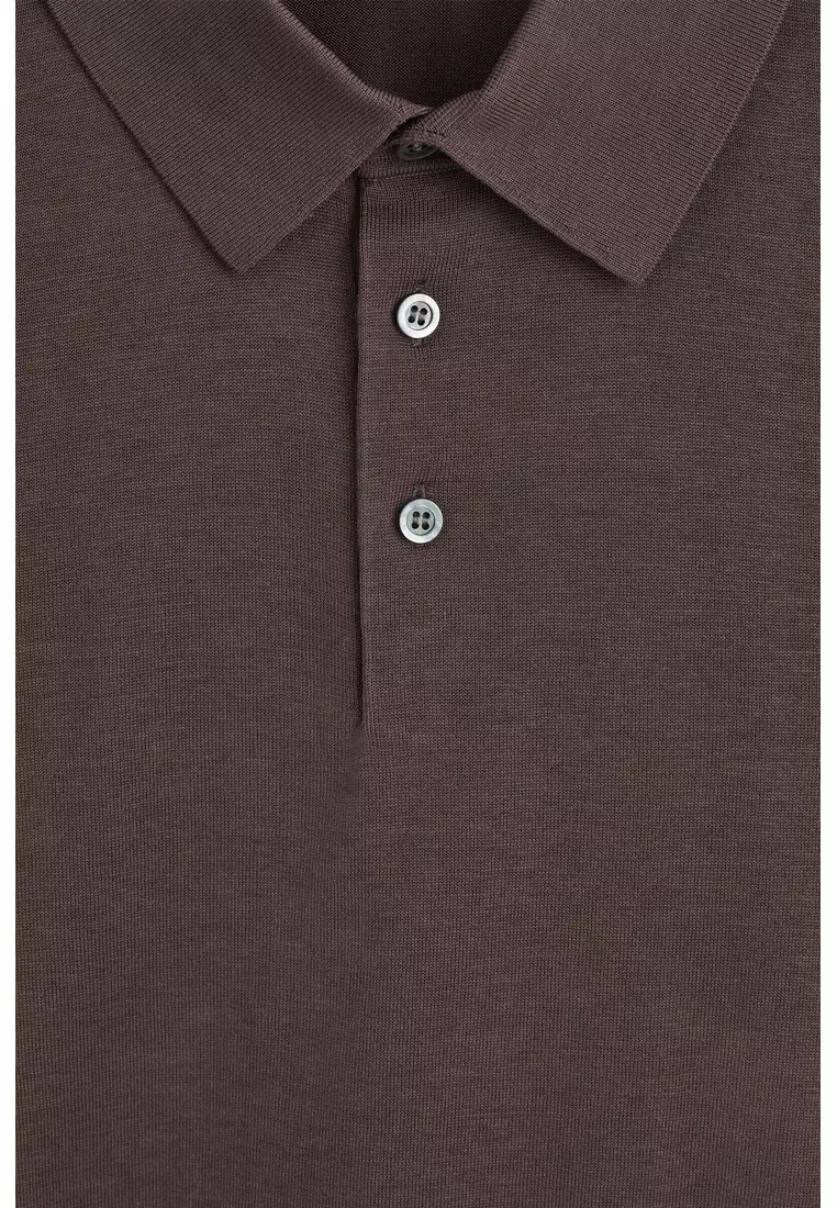 SLIM KNITTED SILK POLO SHIRT