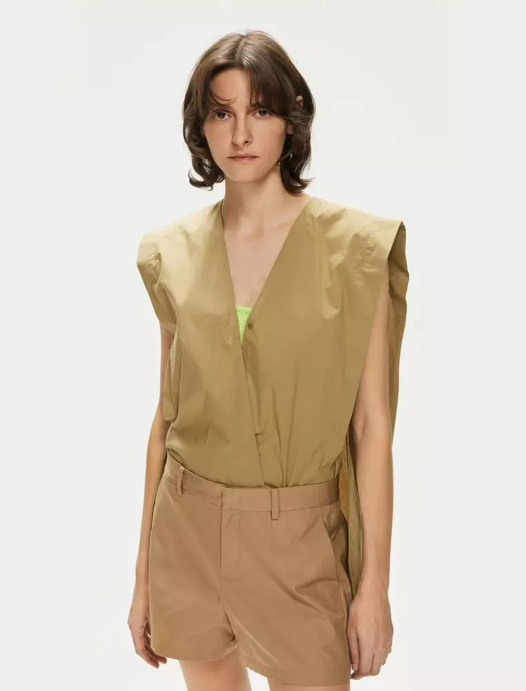 JNBY Women's V-Neck Sleeveless Short Jumpsuit