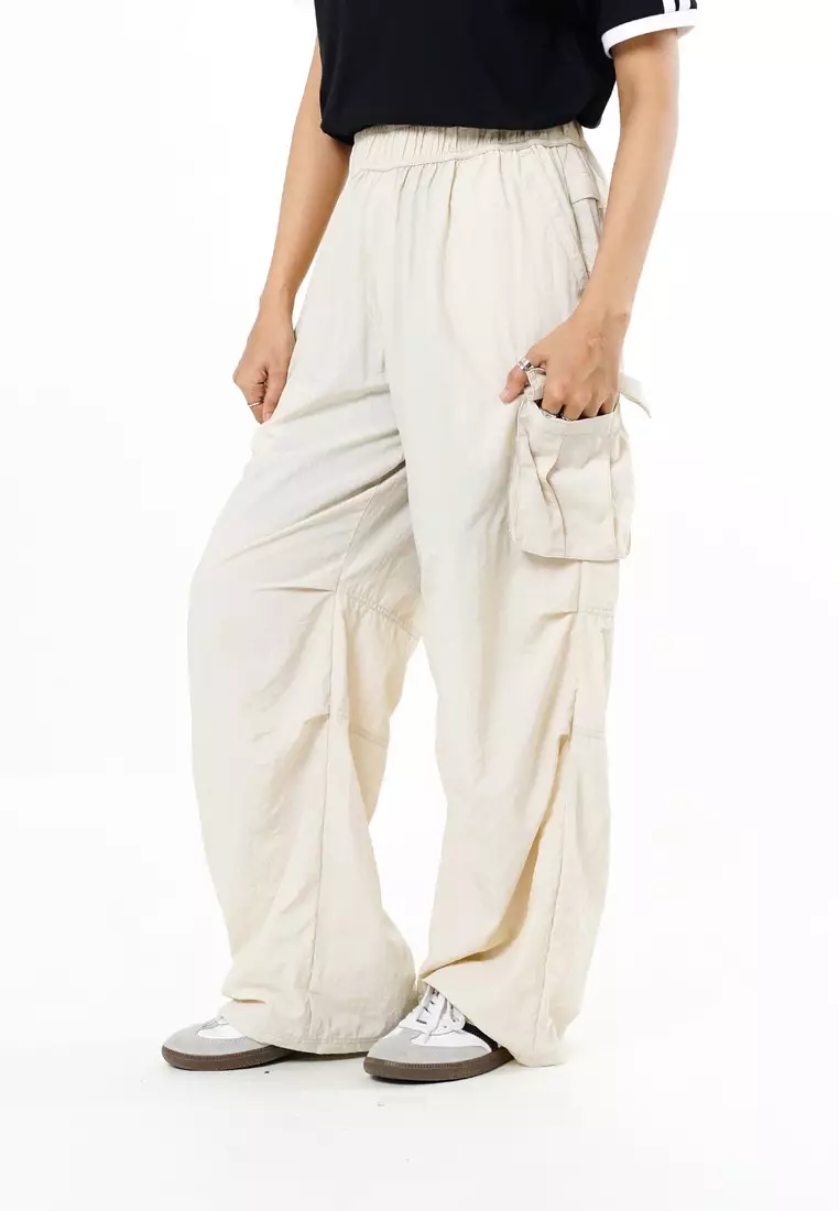 Greenlight Women's Long Cargo Pants Loose Fit Nylon Taslan Naho HP-C081225