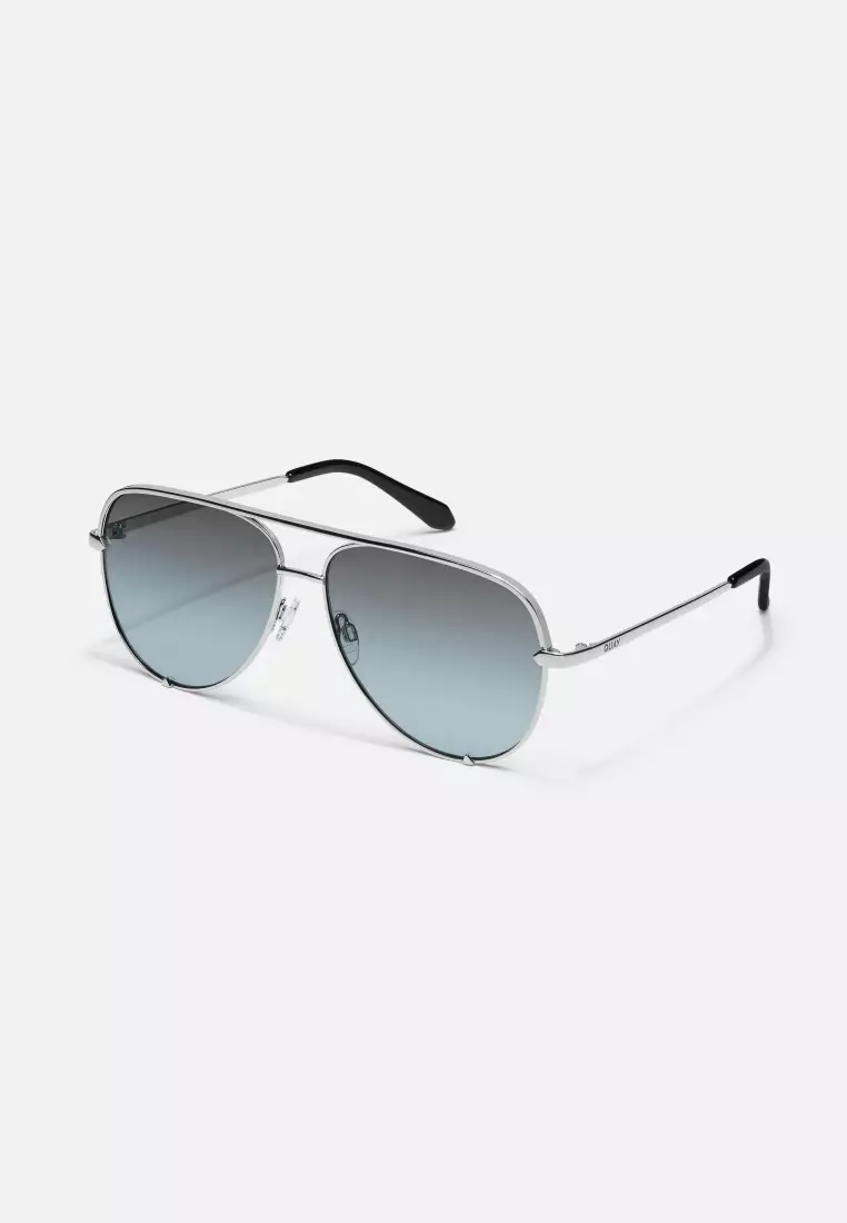 High Key Extra Large Sunglasses - Silver/Grey Light Turquoise