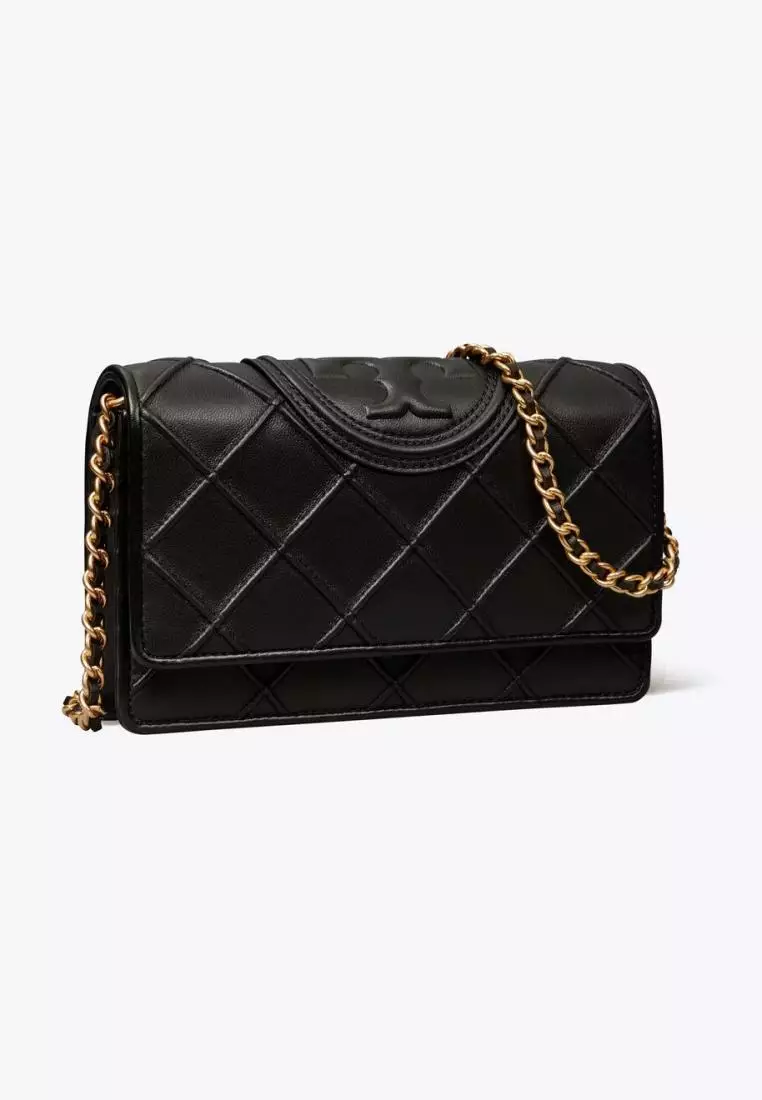 Jual Tory Burch Tory Burch Fleming Soft Chain Wallet Black