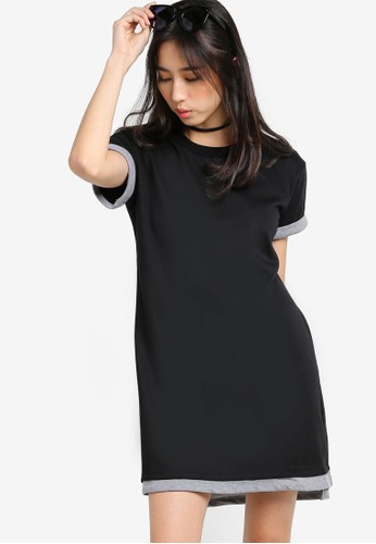 Contrast Panelled T-shirt Dress
