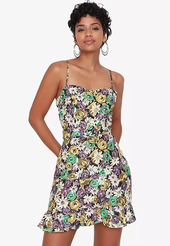 Buy Trendyol Fitted Floral Belt Dress 2024 Online ZALORA Philippines