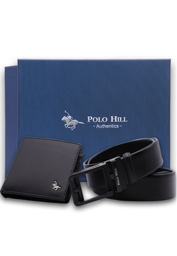 POLO HILL 黑色 POLO HILL Men Gift Box Set Genuine Leather RFID Wallet Fake Pin Automatic Buckle Belt AB4FDACF42425CGS_1