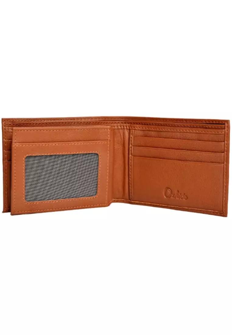 Men Lucky Leather Wallet with no holes -Bifold Lucky Wallet -Brown Wallet -3851 Oxhide