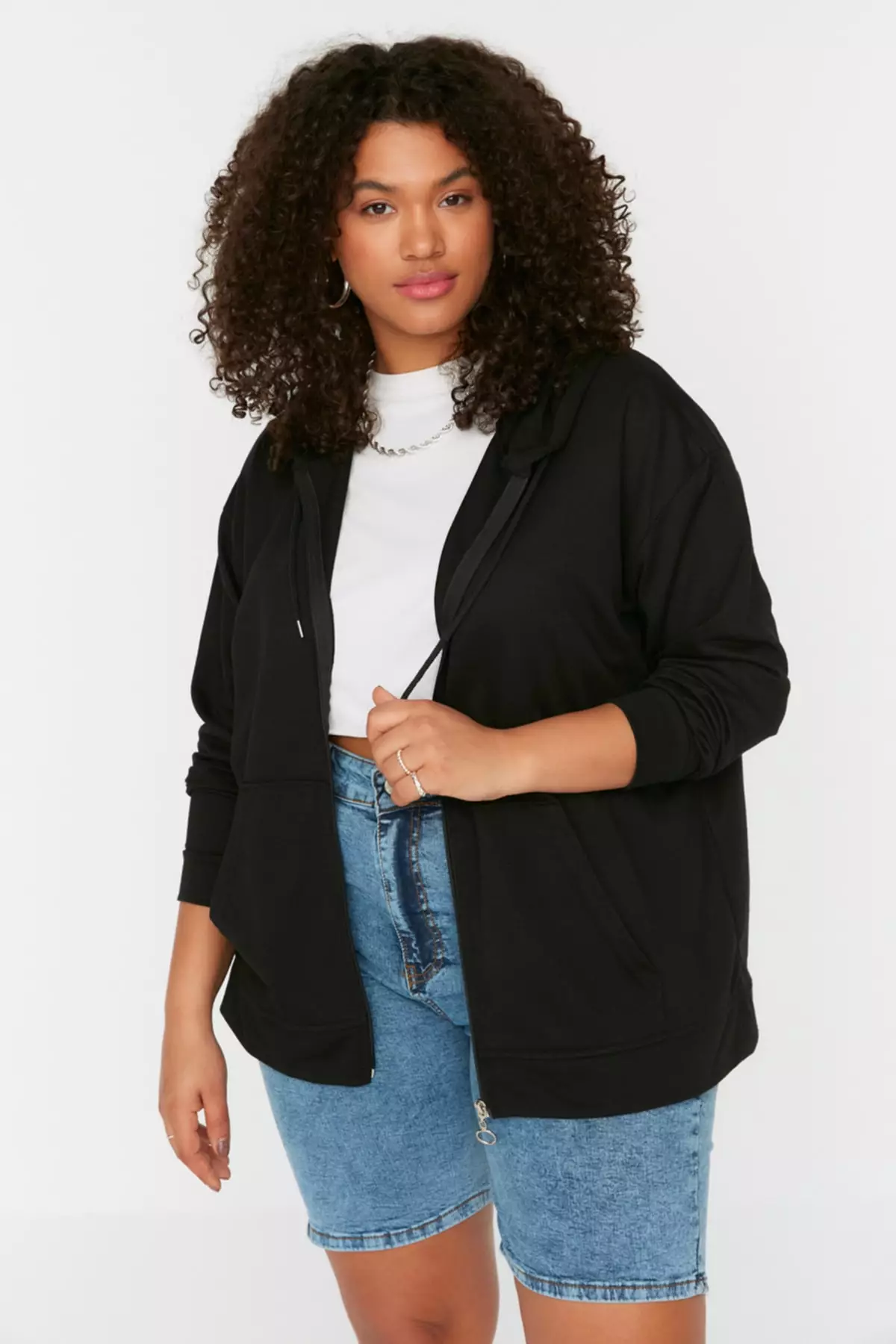 Black top thin sweatshirt