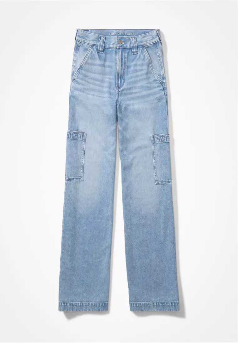 Light Blue Baggy Jeans Women New High Waist Loose Denim Wide Leg Pants  Streetwear Drape Straight