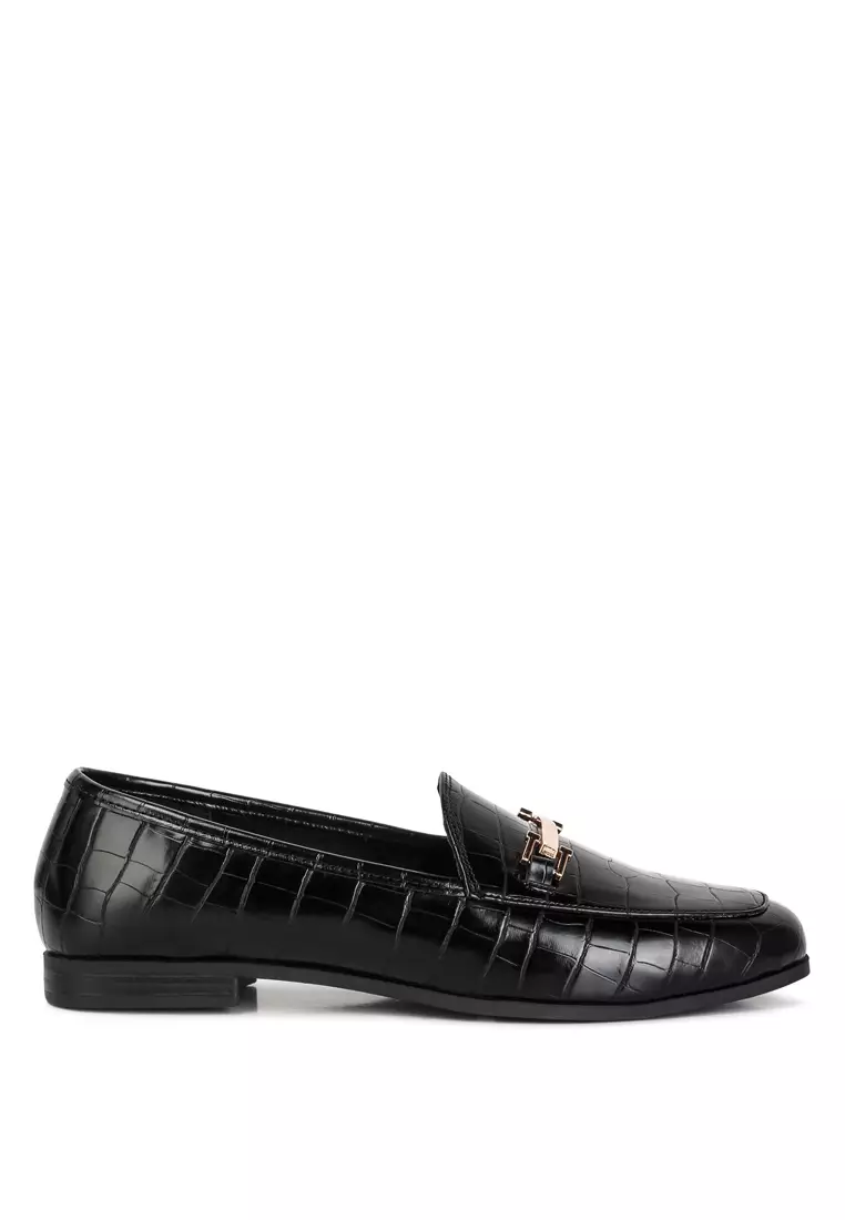 Discount on London Rag  shoes - SKU: Black Smart Horsebit Loafers