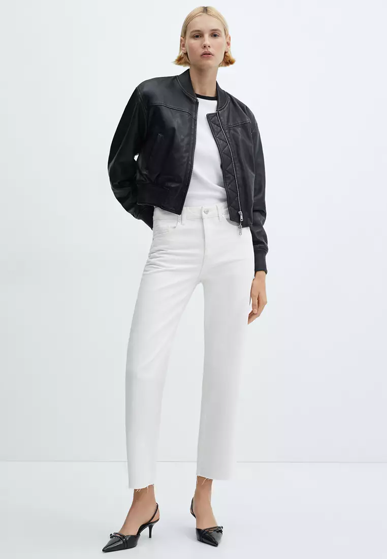 Buy Mango Straight-Fit Cropped Jeans 2025 Online ZALORA Philippines