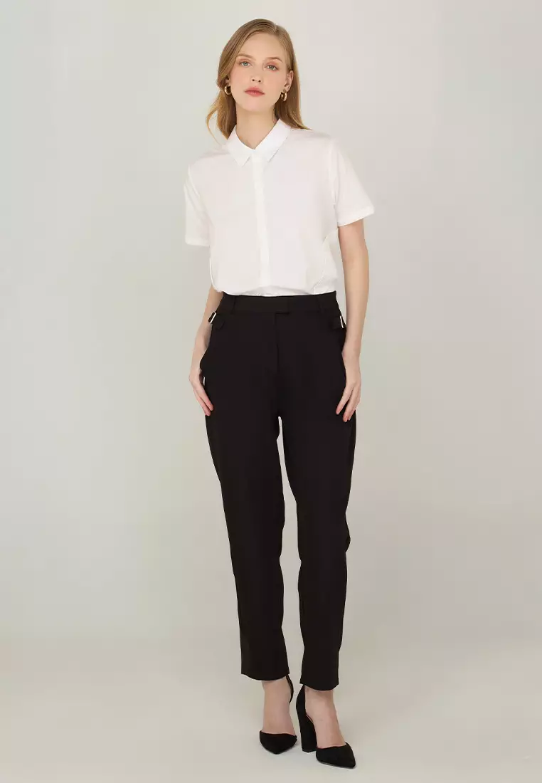 Jhayne Slim-fit Pants with Buckle Detail
