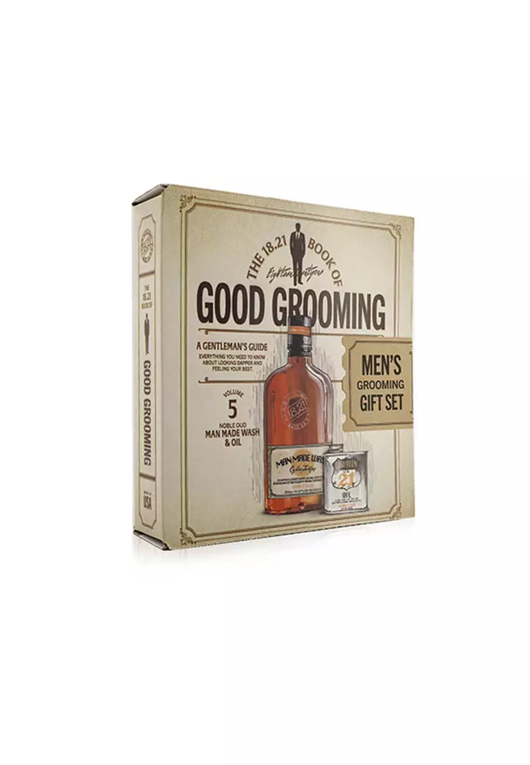 18.21 Man Made - Book Of Good Grooming Gift Set Volume 5: Noble Oud (Wash 532ml + Oil 60ml ) 2pcs